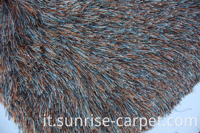 Polyester Shaggy Rug Long Pile Mix Color